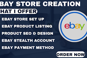 ebay store creation store set up ebay lister  ebay seo ebay dropshipping