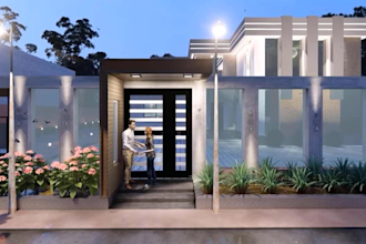 create an exterior design, render, and walkthrough video