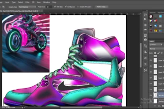 do 2d product rendering with layout on photoshop
