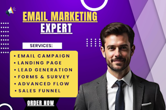 do email marketing campaign, email automation and build sales funnel