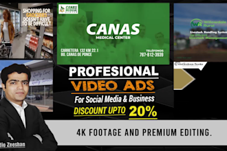do video ads for linkedin, facebook, tiktok, instagram, snapchat, amazon, aliba