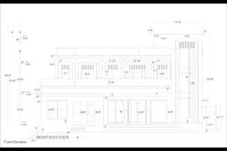 draft autocad 2d architectural floor plan drawing, elevation