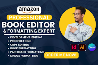 create developmental book edit, proofread, paperback typesetting, layout design
