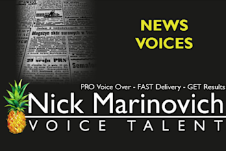 record your news copy with pleasant male voice