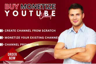 buy monetize youtube channel, channel promotion and video promotion