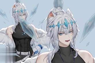design and rig your anime vtuber model, character design, live 2d vtuber model,