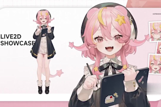 draw and rig 2d vtuber, live2d vtuber model