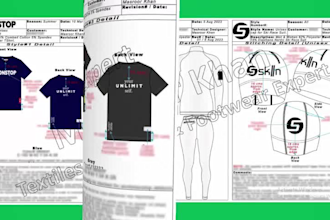 design stylish apparels tech packs for a creative journey