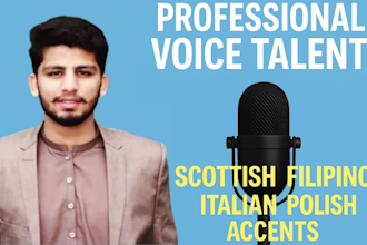 offer a variety of voice talent, scottish voiceover, filipino, italian, polish