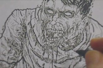 draw a horror zombie illustration in my own style