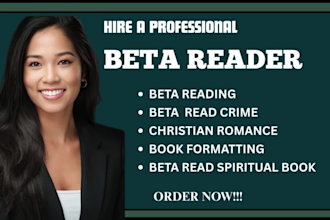 beta read paranormal, romance, memoir and crime