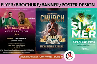 do event business church conference poster, flyer brochure banner ppt, in 24hrs