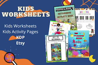 design custom kids worksheets for kindergarten and preschool