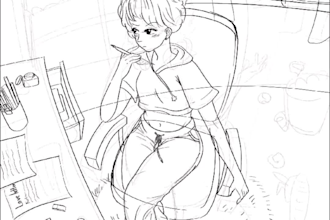 draw an image of you in old anime inspired style
