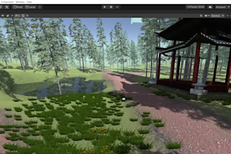 design 3d environment terrain in unity 3d