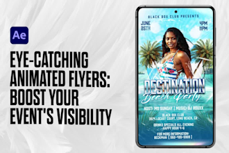 create an animated motion flyer for dj, event, party or club