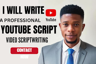 write an engaging high converting youtube video script sceenplay scriptwriter