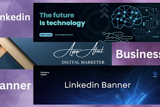 do a professional background linkedin banner and facebook designs