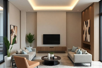 bedroom, living room, kitchen, interior design and rendering