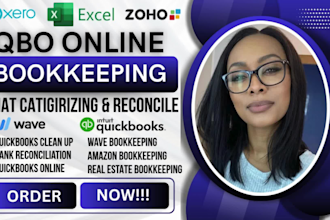 setup quickbooks online, clean up, reconcile and bookkeeping in qbo, xero, wave