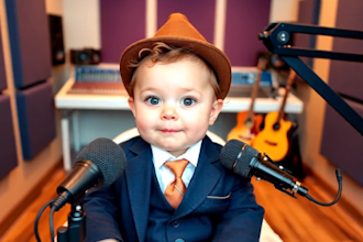 create viral ai baby talking podcast, baby podcast video