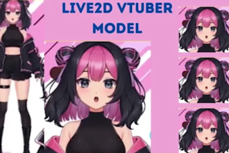 design and rig live 2d vtuber, model 2dvtuber, model vtuber commission 2d anime
