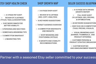 audit your etsy shop and create a data driven growth strategy