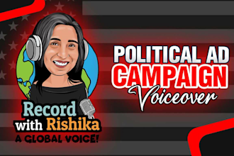record a female voice over for your political ad campaign