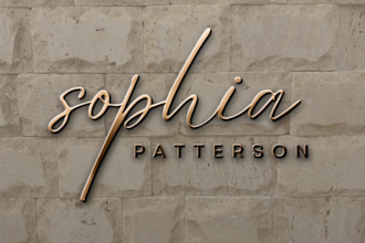 create a designer metallic gold bronze modern 3d minimalist or signature logo