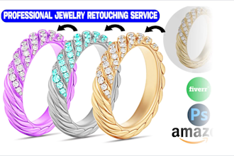 do jewelry product photography editing, retouching,  and design