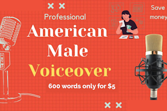 record a professional american male voiceover