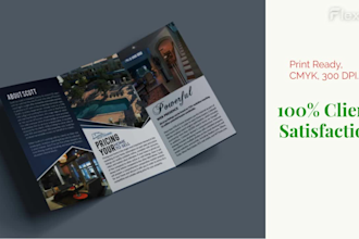 do trifold, bifold, brochure, indesign layout to print