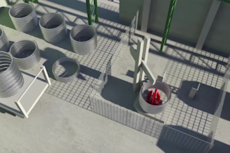create 3d industrial process and 3d factory process animation