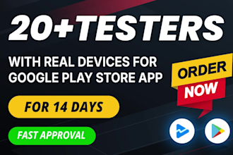 provide 12 testers to 20 testers for android app testing