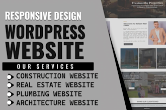 build plumbing, construction, architecture, real estate wordpress website design