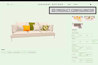 web app 3d product configurator animated web threejs opengl spline webgl verge3d