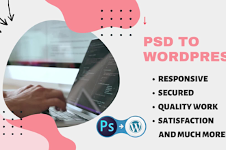 convert your PSD file to wordpress using elementor pro