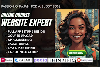 create responsive online course website on passion io app  kajabi passion tutor