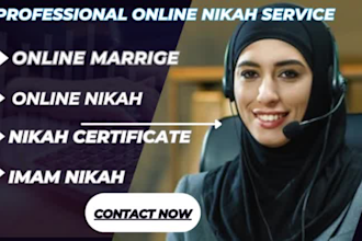 be your online nikah imam and help you in your nikah witness