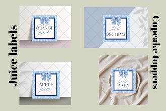 design an elegant baby shower invite and birthday invite