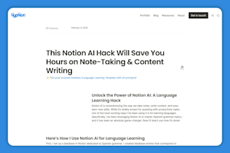 create your super so x notion portfolio website, business landing page, or blog