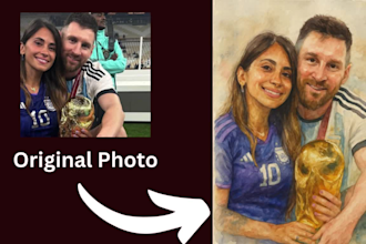 turn your love and family memories into stunning watercolor art