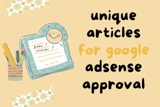 write unique articles for google adsense approval