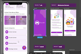 design a clean and gamified UI UX for your reward based game app