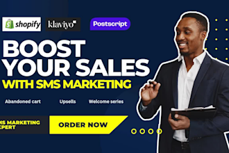 set SMS marketing automation, campaigns on postscript, yotpo, klaviyo in shopify