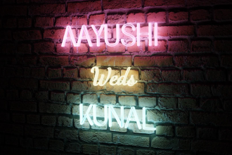 create 3d neon sign or animation with customizable colors and fonts