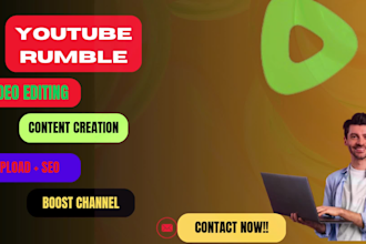 create rumble and youtube content and upload with SEO
