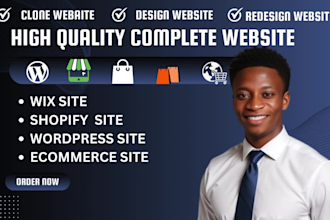 create, redesign, clone website using wordpress, elementor pro, wix and shopify