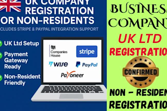 register UK ltd company and integrate with stripe or paypal non residents