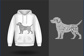 do word cloud portrait typography t shirt for pet or animal